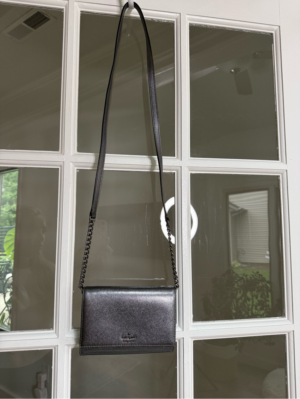 Kate Spade Chrome Leather Crossbody Shoulder Bag